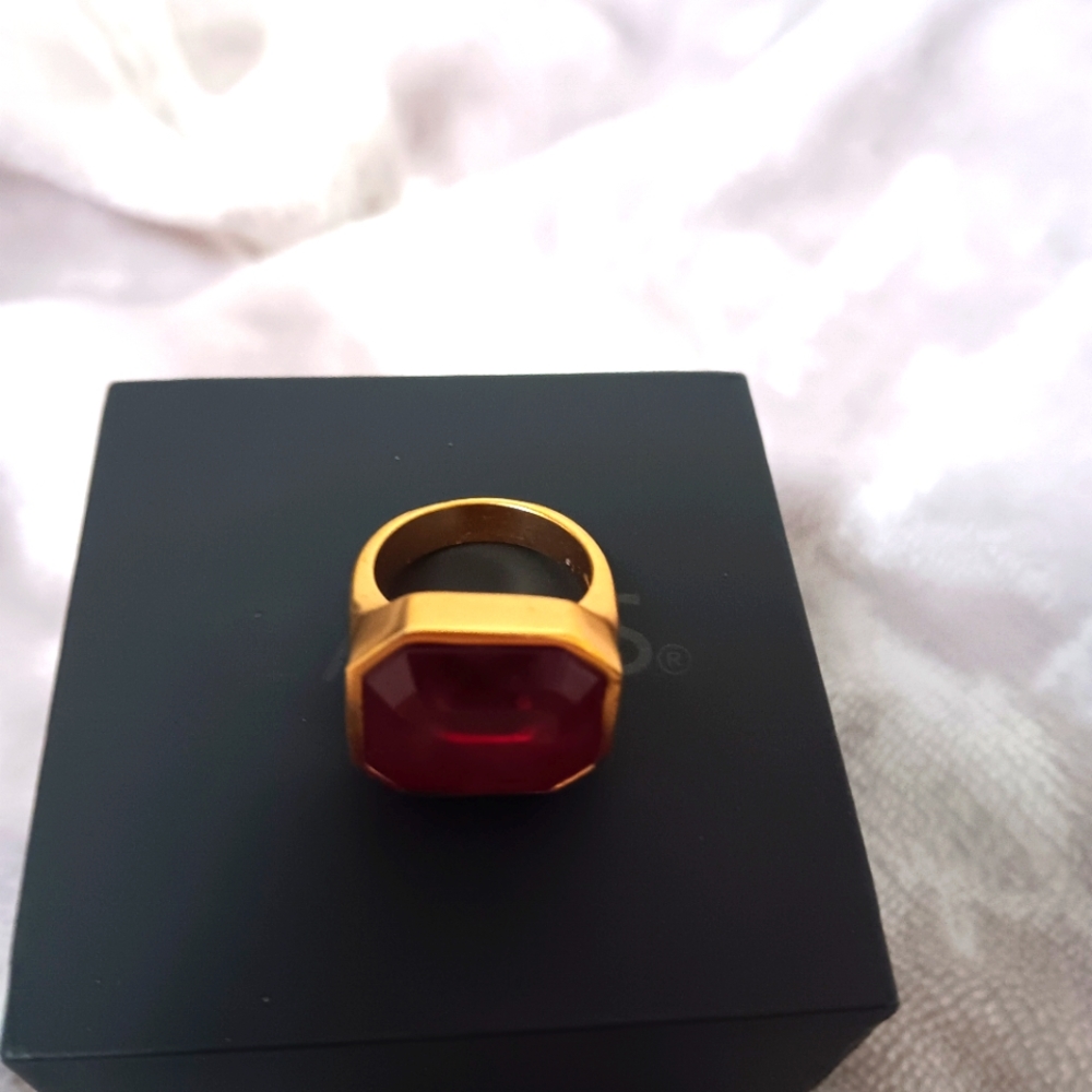Beautiful Stamped Ruby Gold Ring - image 4